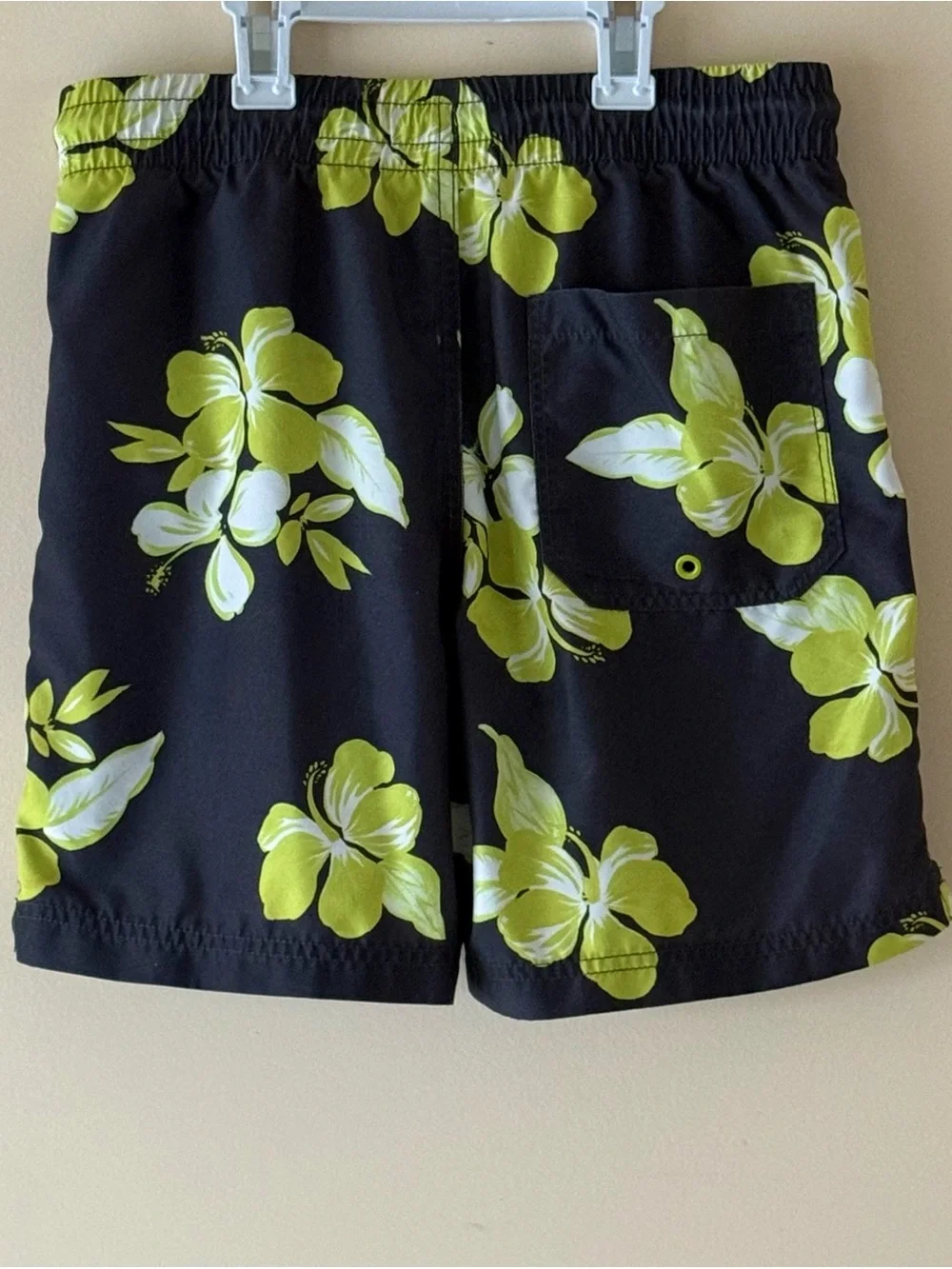 Old Navy Boys Tropical Swim Shorts - Hibiscus & Parrot Print, Size XL (14-16)